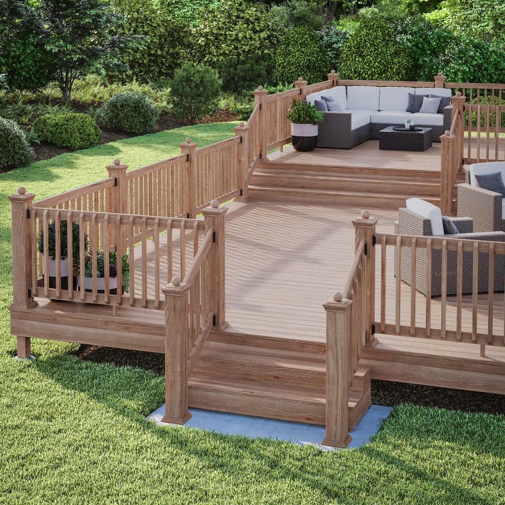 Deckorators 6 in. x 6 in. Newport Ball Top Cedar Wood Post Cap