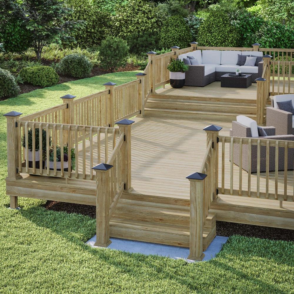 Deckorators 6 in. x 6 in. Victoria Black High Point Pressure Treated Wood Post Cap