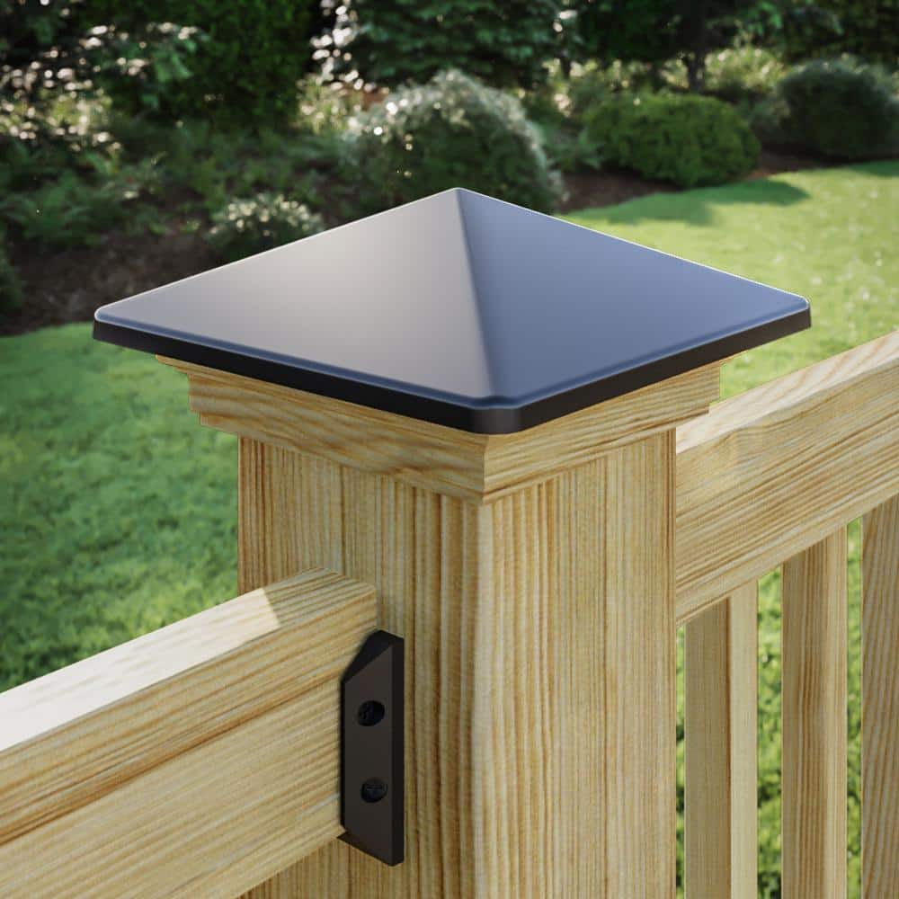 Deckorators 6 in. x 6 in. Victoria Black High Point Pressure Treated Wood Post Cap