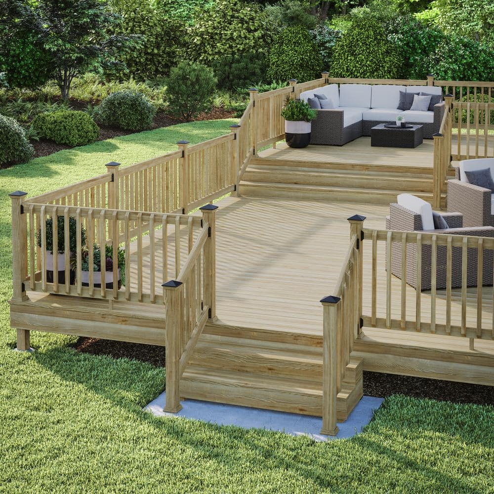 Deckorators 4 in. x 4 in. Victoria Black High Point Pressure Treated Wood Post Cap
