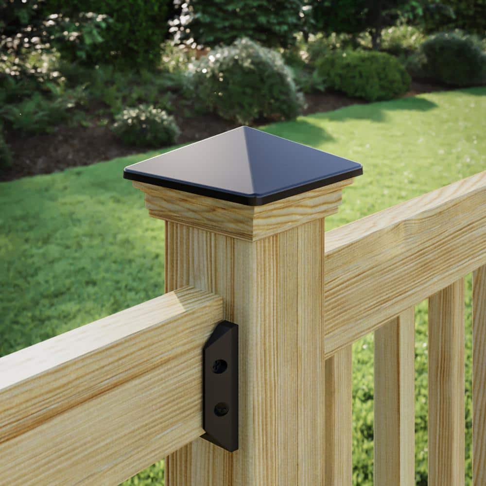 Deckorators 4 in. x 4 in. Victoria Black High Point Pressure Treated Wood Post Cap