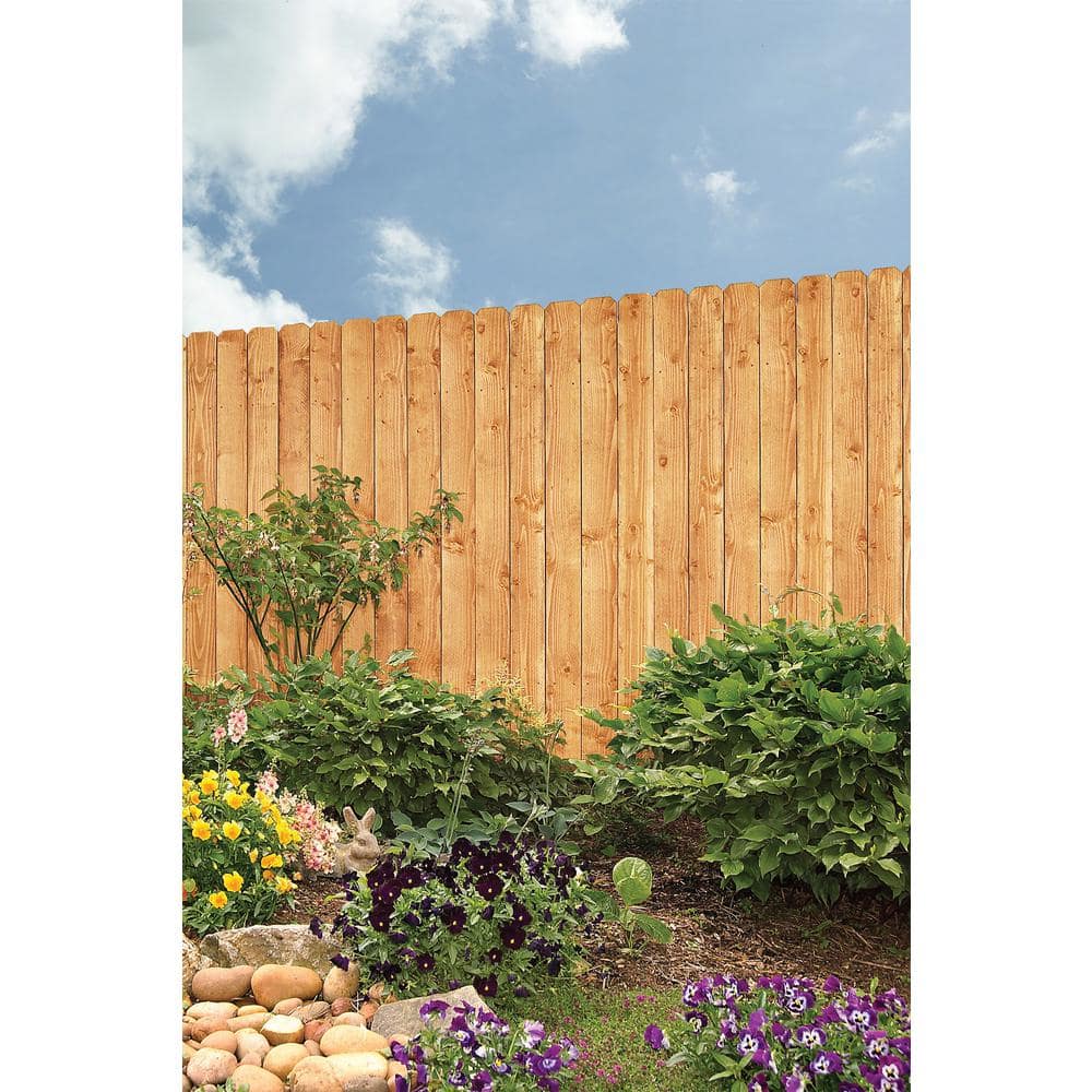 Installed Stained Dog-Ear Picket Fence