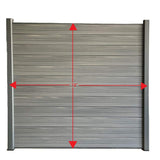 LH EP Complete Kit 6 ft. x 6 ft. Wood Grain Castle Gray WPC Composite Fence Panel w/Pronged Holders & Post Kits (5 set)
