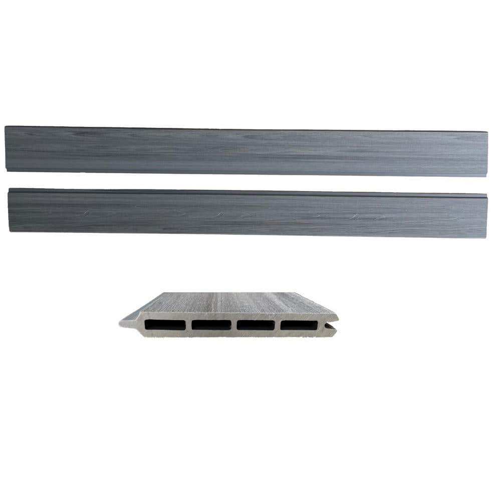 LH EP Complete Kit 6 ft. x 6 ft. Wood Grain Castle Gray WPC Composite Fence Panel w/Pronged Holders & Post Kits (5 set)