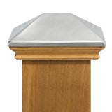 Protectyte Miterless 4 in. x 6 in. Untreated Wood Flat Slip Over Fence Post Cap with Stainless Steel Pyramid