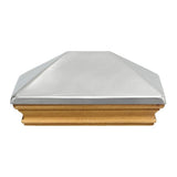 Protectyte Miterless 4 in. x 6 in. Untreated Wood Flat Slip Over Fence Post Cap with Stainless Steel Pyramid