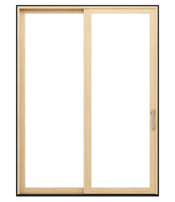 Pella Lifestyle 72-in x 80-in 4-9/16-in Dual-Pane White Wood Right-Hand Sliding Double Patio Door