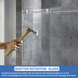 WOODBRIDGE Norwich 56 in. to 60 in. W x 76 in. H Frameless Sliding Shower Door with Shatter Retention Glass, Brushed Nickel
