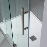 WOODBRIDGE Norwich 56 in. to 60 in. W x 76 in. H Frameless Sliding Shower Door with Shatter Retention Glass, Brushed Nickel