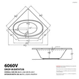 Universal Tubs Mali 5 ft. Acrylic Corner Drop-in Air and Whirlpool Bathtub in White (60 x 60 in.)