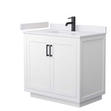 Wyndham Collection Miranda 36" Single Sink Bathroom Vanity with White Cultured Marble Top