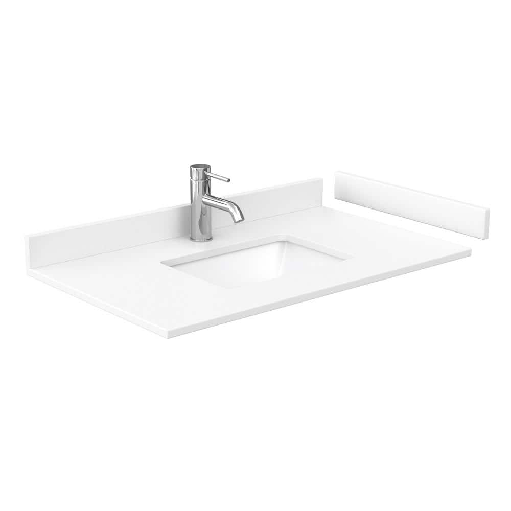 Wyndham Collection Miranda 36" Single Sink Bathroom Vanity with White Cultured Marble Top