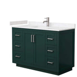 Wyndham Collection Miranda 48" Green Bathroom Vanity with Carrara Marble Top