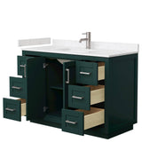 Wyndham Collection Miranda 48" Green Bathroom Vanity with Carrara Marble Top