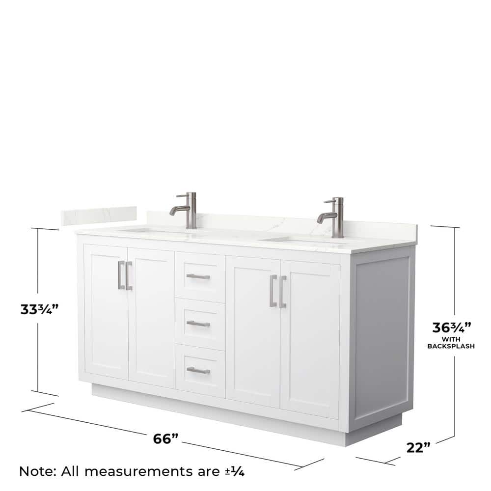Wyndham Collection Miranda 66" Double Bath Vanity with Giotto Quartz Top