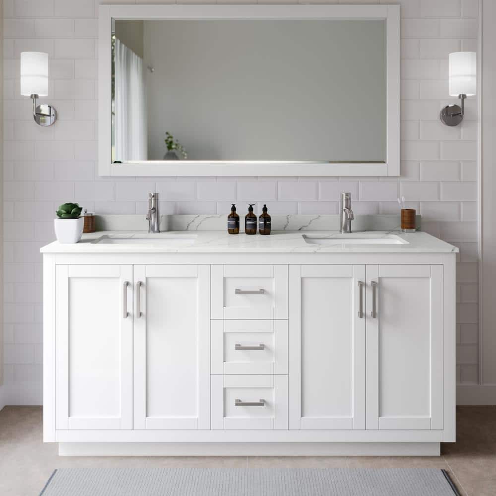 Wyndham Collection Miranda 66" Double Bath Vanity with Giotto Quartz Top