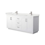 Wyndham Collection Miranda 72" Double Bath Vanity with White Quartz Top