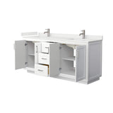 Wyndham Collection Miranda 72" Double Bath Vanity with White Quartz Top
