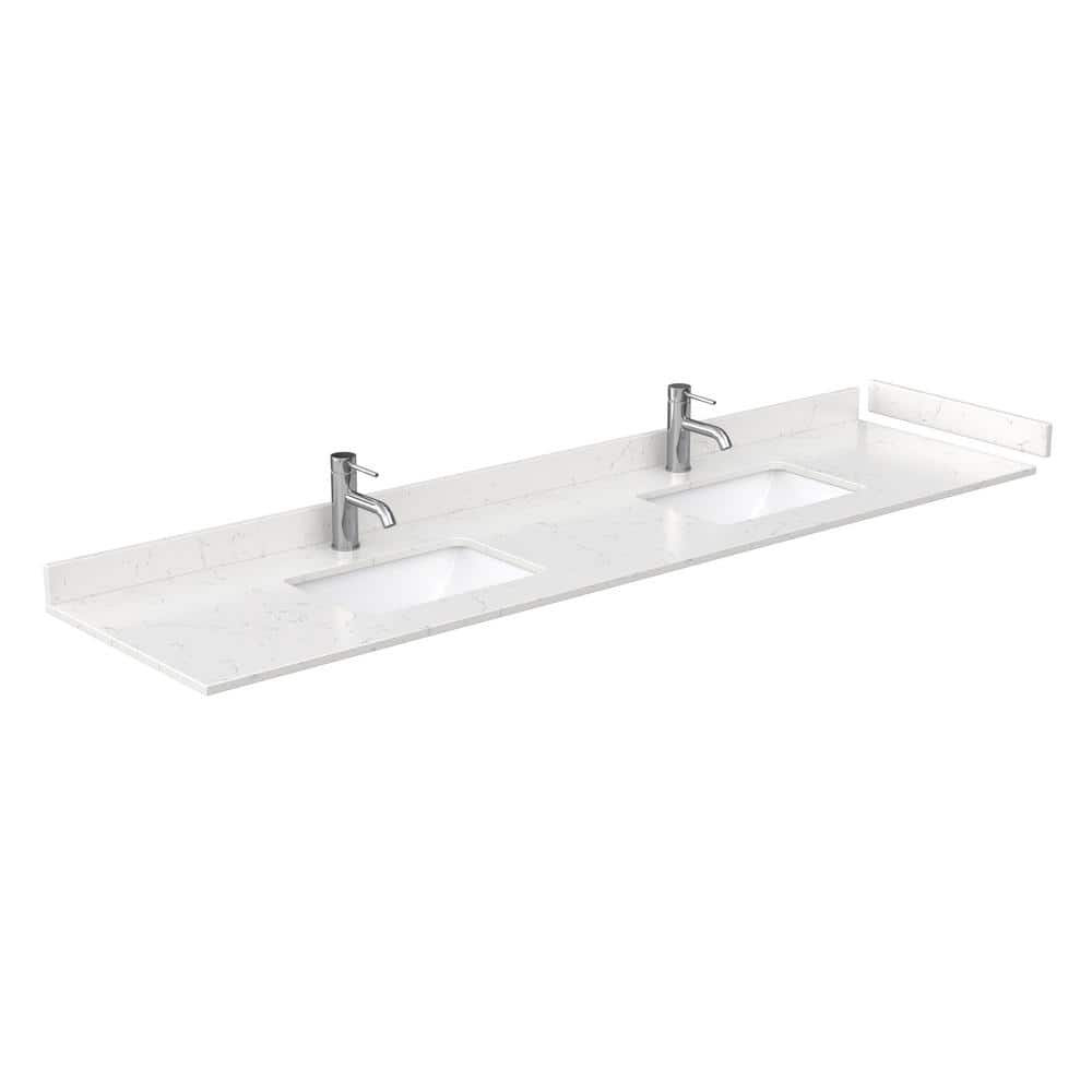 Wyndham Collection Miranda 84" Double Bath Vanity in Dark Blue with Carrara Cultured Marble Top