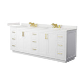 Wyndham Collection Miranda 84" Double Bath Vanity with White Quartz Top