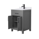 Wyndham Collection Beckett 24" Bathroom Vanity in Dark Gray with Cultured Marble Top