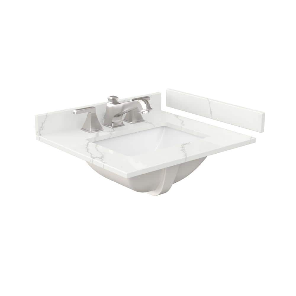 Wyndham Collection Beckett 24" Freestanding Dark Gray Bath Vanity with Giotto Quartz Top