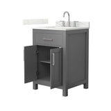 Wyndham Collection Beckett 24" Freestanding Dark Gray Bath Vanity with Giotto Quartz Top