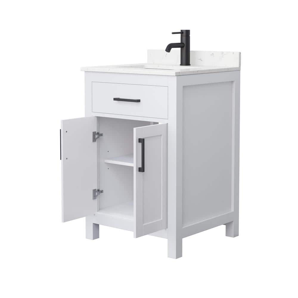 Wyndham Collection Beckett 24" Bathroom Vanity with Carrara Marble Top