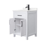 Wyndham Collection Beckett 24" Bathroom Vanity with Carrara Marble Top