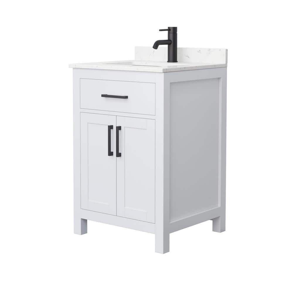 Wyndham Collection Beckett 24" Bathroom Vanity with Carrara Marble Top