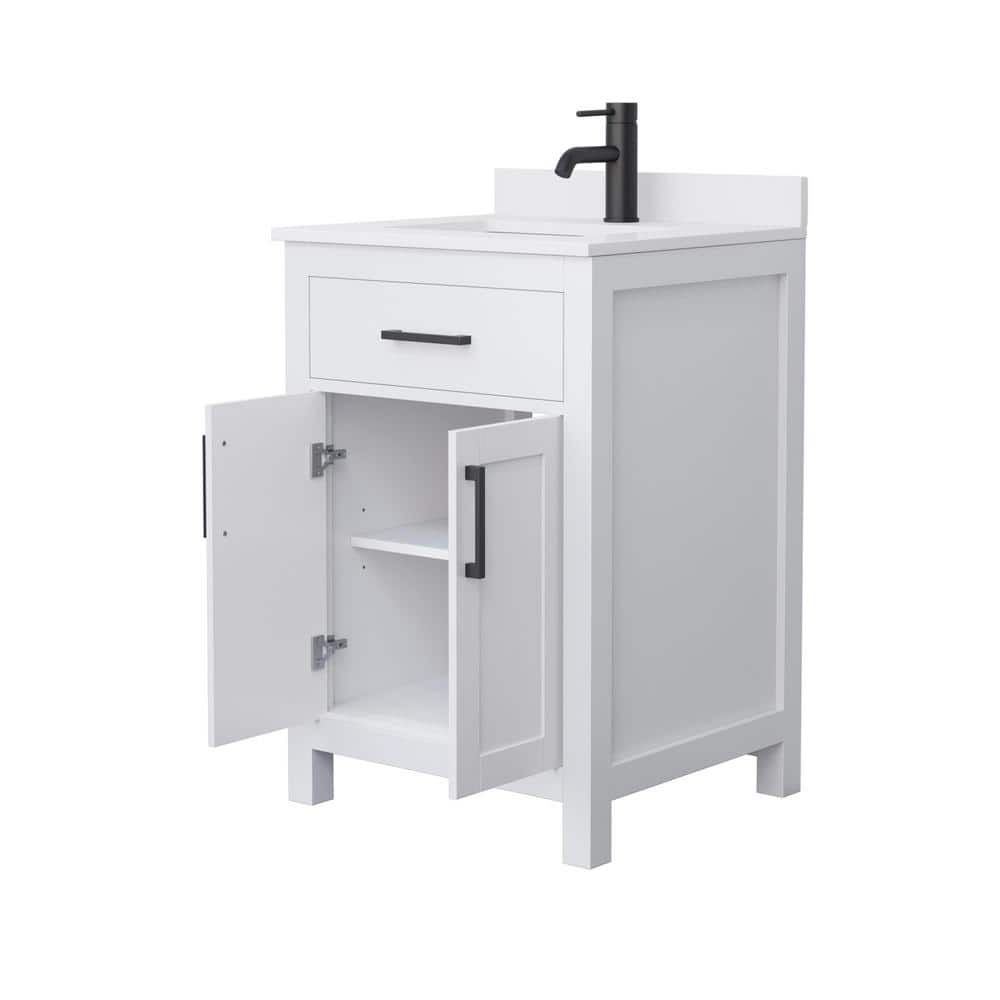 Wyndham Collection Beckett 24" Bathroom Vanity with White Cultured Marble Top