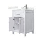 Wyndham Collection Beckett 24" Freestanding White Bath Vanity with Giotto Quartz Top