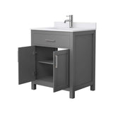 Wyndham Collection Beckett 30" Dark Gray Bathroom Vanity with White Cultured Marble Top