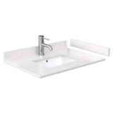 Wyndham Collection Beckett 30" Bathroom Vanity with Carrara Marble Top