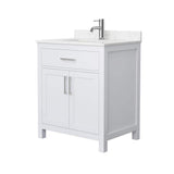 Wyndham Collection Beckett 30" Bathroom Vanity with Carrara Marble Top