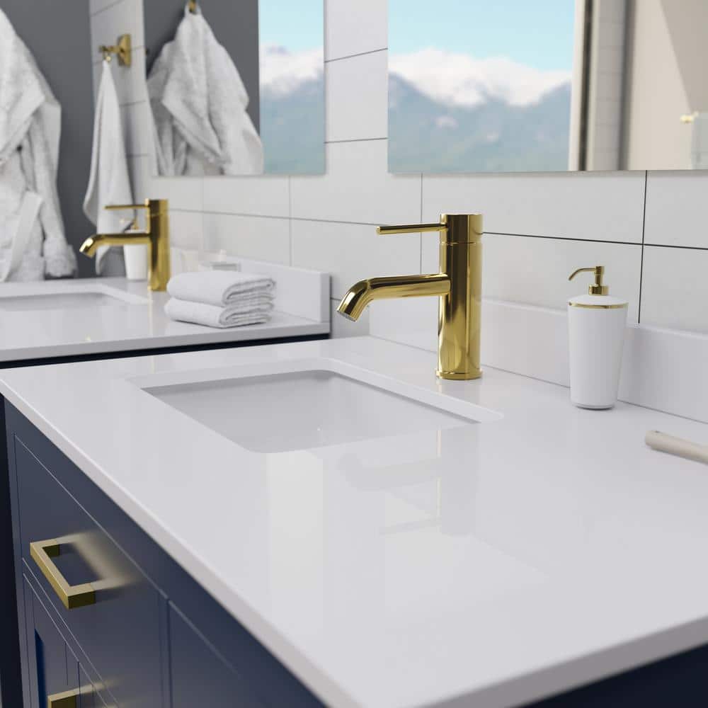 Wyndham Collection Beckett 36" Single Sink Bathroom Vanity in Dark Blue with Cultured Marble Top
