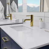 Wyndham Collection Beckett 36" Single Sink Bathroom Vanity in Dark Blue with Cultured Marble Top