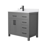 Wyndham Collection Beckett 36" Bathroom Vanity in Dark Gray with Cultured Marble Top