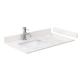 Wyndham Collection Beckett 36" Bathroom Vanity in Dark Gray with Carrara Marble Top