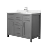Wyndham Collection Beckett 42" Dark Gray Vanity with Carrara Marble Top
