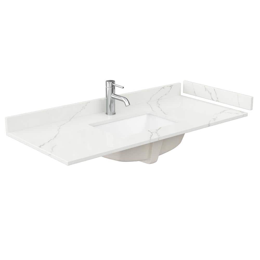 Wyndham Collection Beckett 48 in. Dark Gray Bath Vanity with Giotto Quartz Top