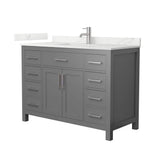 Wyndham Collection Beckett 48 in. Dark Gray Bath Vanity with Giotto Quartz Top