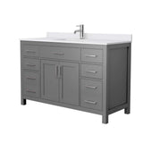 Wyndham Collection Beckett 54" Single Vanity in Dark Gray with Cultured Marble Top