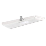 Wyndham Collection Beckett 66" Single Sink Bathroom Vanity in Dark Gray with Carrara Cultured Marble Top