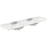 Wyndham Collection Beckett 84 in. Double Freestanding Green Bath Vanity with Giotto Quartz Top