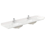Wyndham Collection Beckett TK 84" Double Sink Bath Vanity with White Quartz Top and Brushed Nickel Trim
