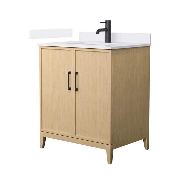 Wyndham Collection Elan 30" White Oak Bathroom Vanity with Cultured Marble Top