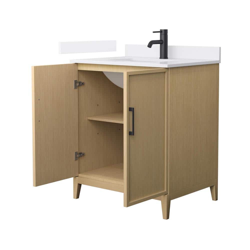 Wyndham Collection Elan 30" White Oak Bathroom Vanity with Cultured Marble Top