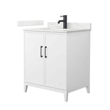 Wyndham Collection Elan 30" Single Bath Vanity in White with Giotto Quartz Top