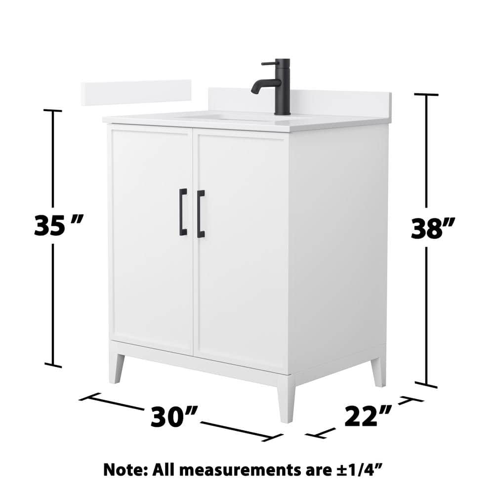 Wyndham Collection Elan 30" Bathroom Vanity with White Cultured Marble Top